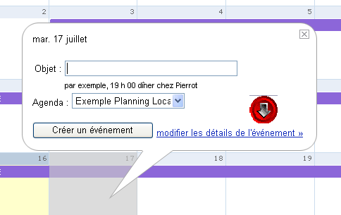 Modifier les détails de l'événement